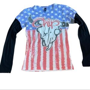 STURGIS Buffalo Chip Graphic long sleeve t-shirt Americana Size L